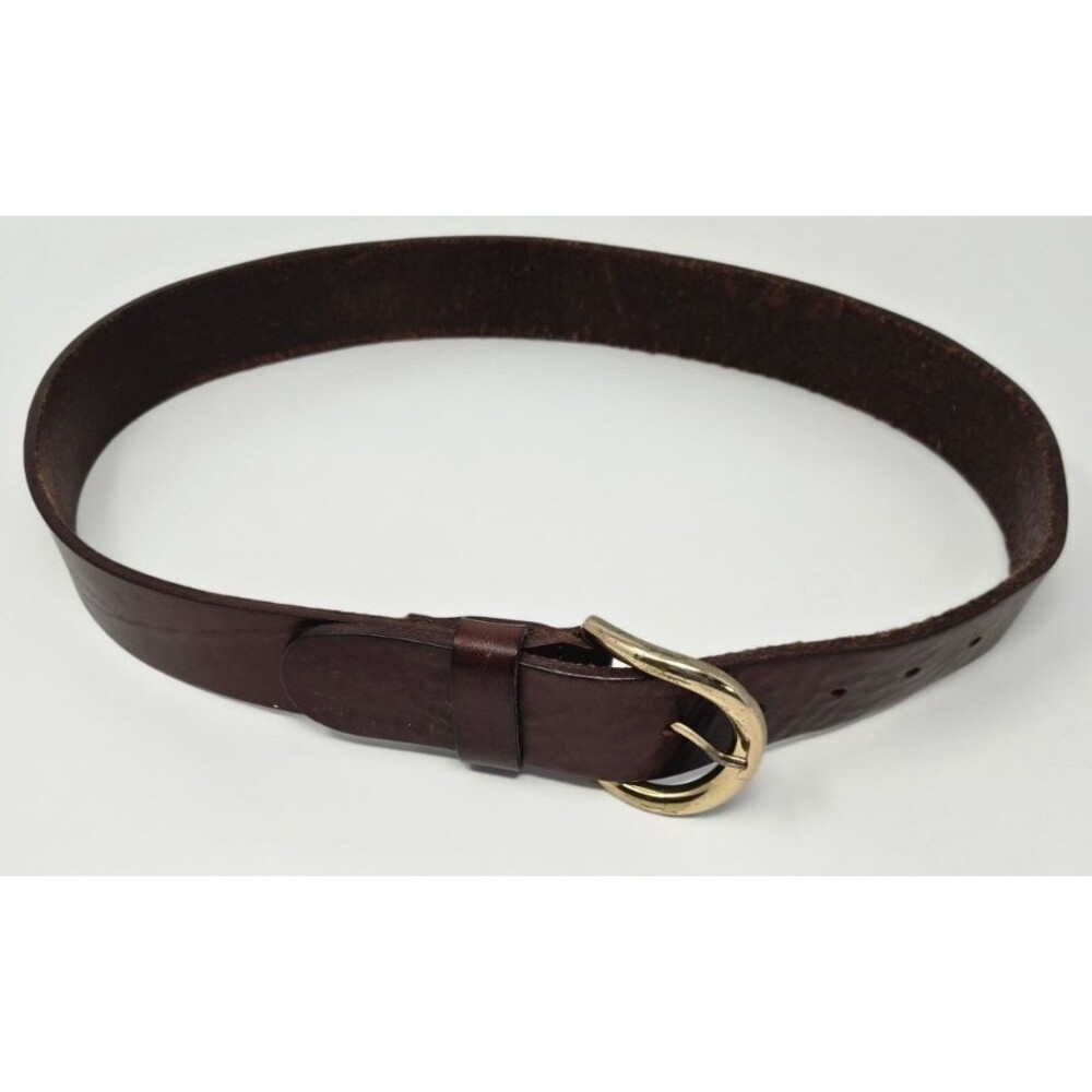 Limited Genuine Italian Leather Belt Brown Brass Buckle Men’s Size M